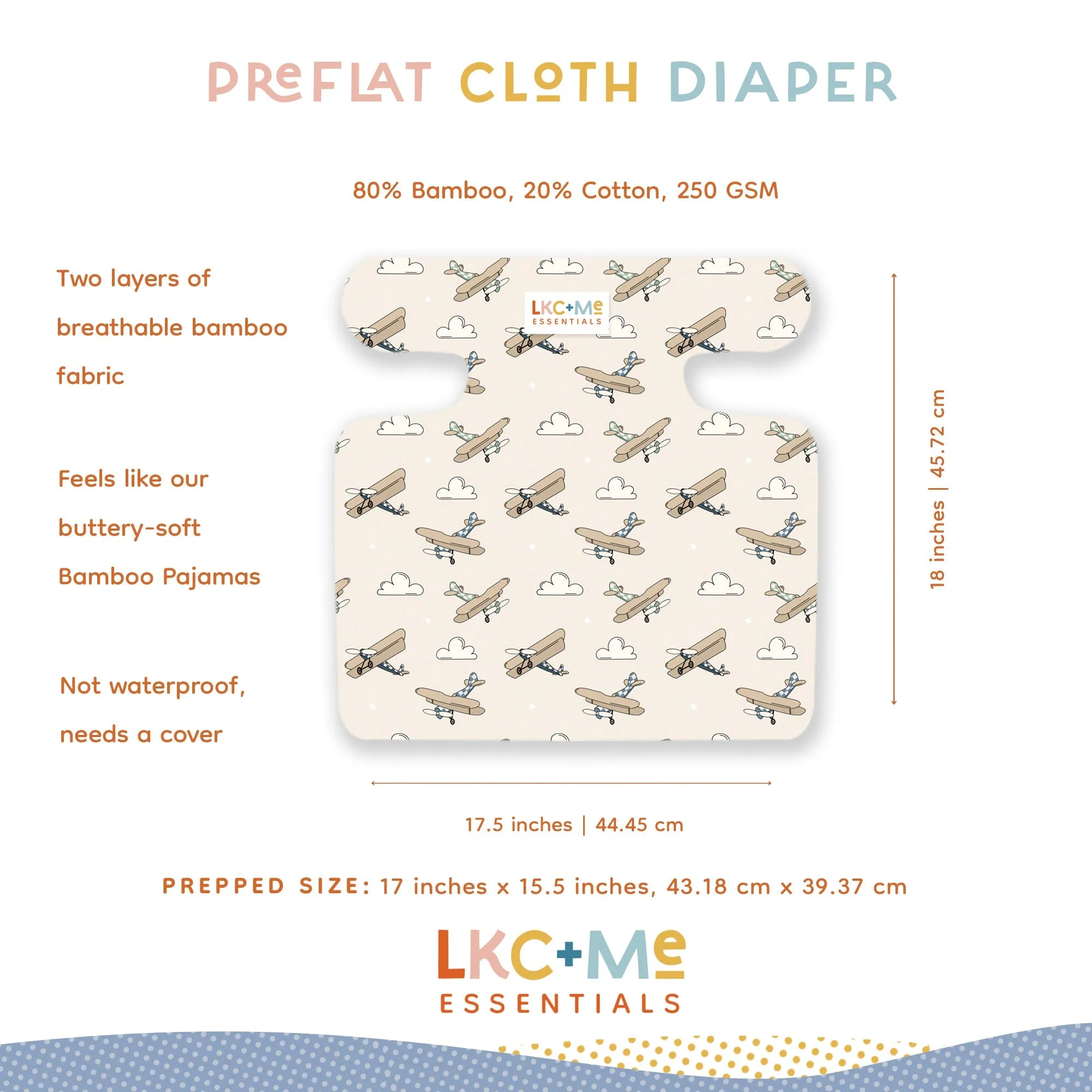 𝐒𝐀𝐋𝐄! 𝟓𝟎% 𝐎𝐅𝐅! LKC Me One-Size Cloth Diaper Preflat (Insert) - Kai