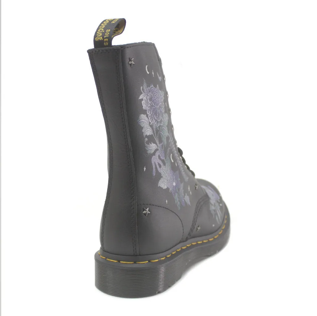 1490 Floral Smooth Leather Women's Mid-Calf Boots