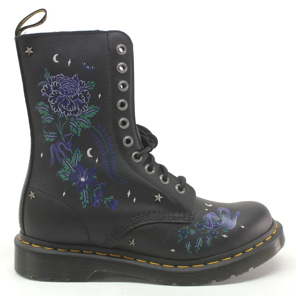 1490 Floral Smooth Leather Women's Mid-Calf Boots