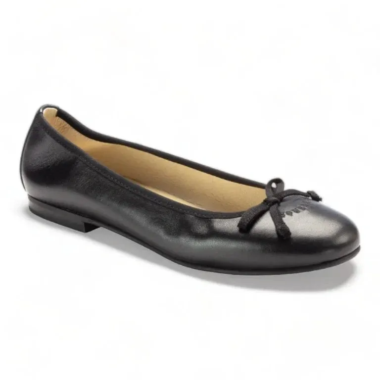 1628 - Black Soft Leather Flats for Girl/Teen/Women by London Kids