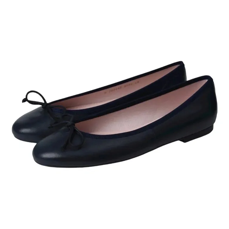 47450 - Navy Soft Leather Flats for Teen/Women by Pretty Ballerinas