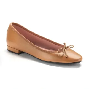 49196 - Tan Soft Leather Flats for Teen/Women by Pretty Ballerinas