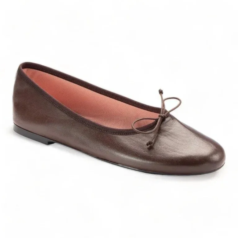 49788 - Brown Soft Leather Flats for Teen/Women by Pretty Ballerinas