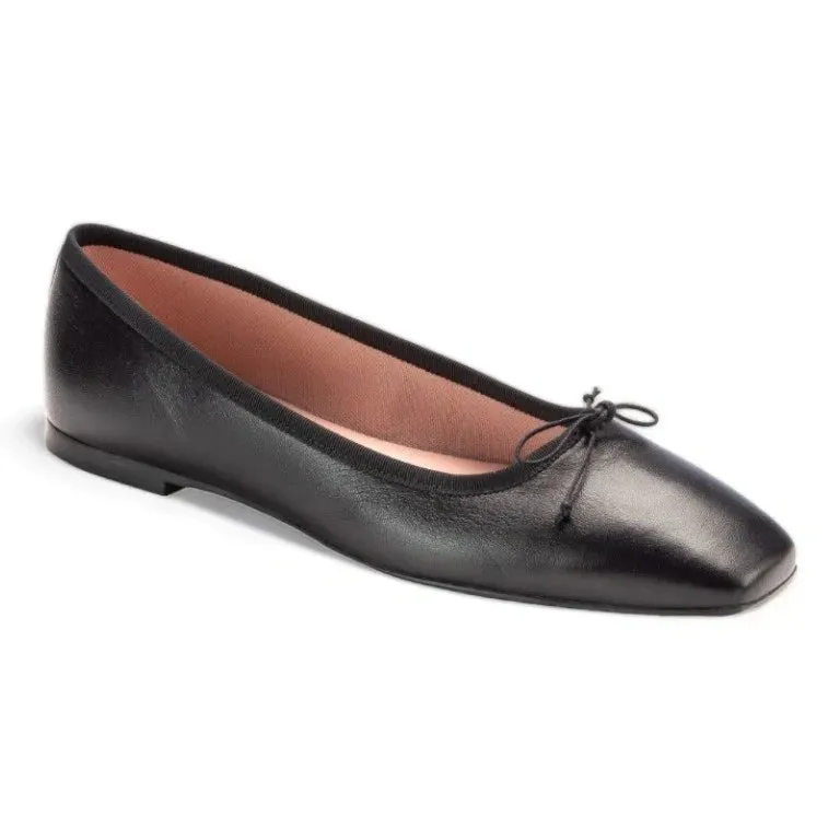 49874 - Black Soft Leather Flats for Teen/Women by Pretty Ballerinas