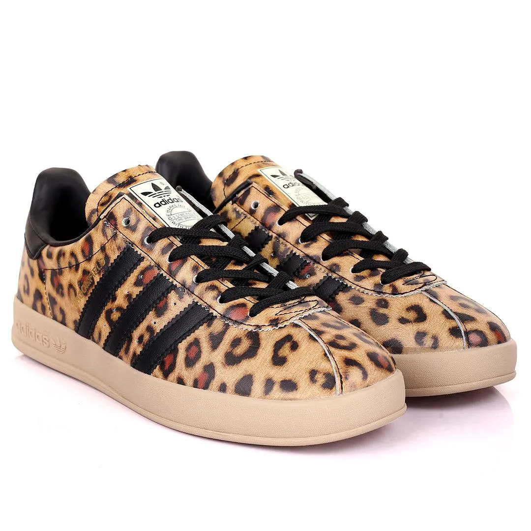 AD Broomfield Classic Leopard Skin Designed Lace Up Sneakers