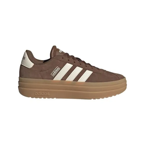 adidas Women's VL Court Bold Sneaker, Preloved Brown/Chalk White/Wonder Beige, 5