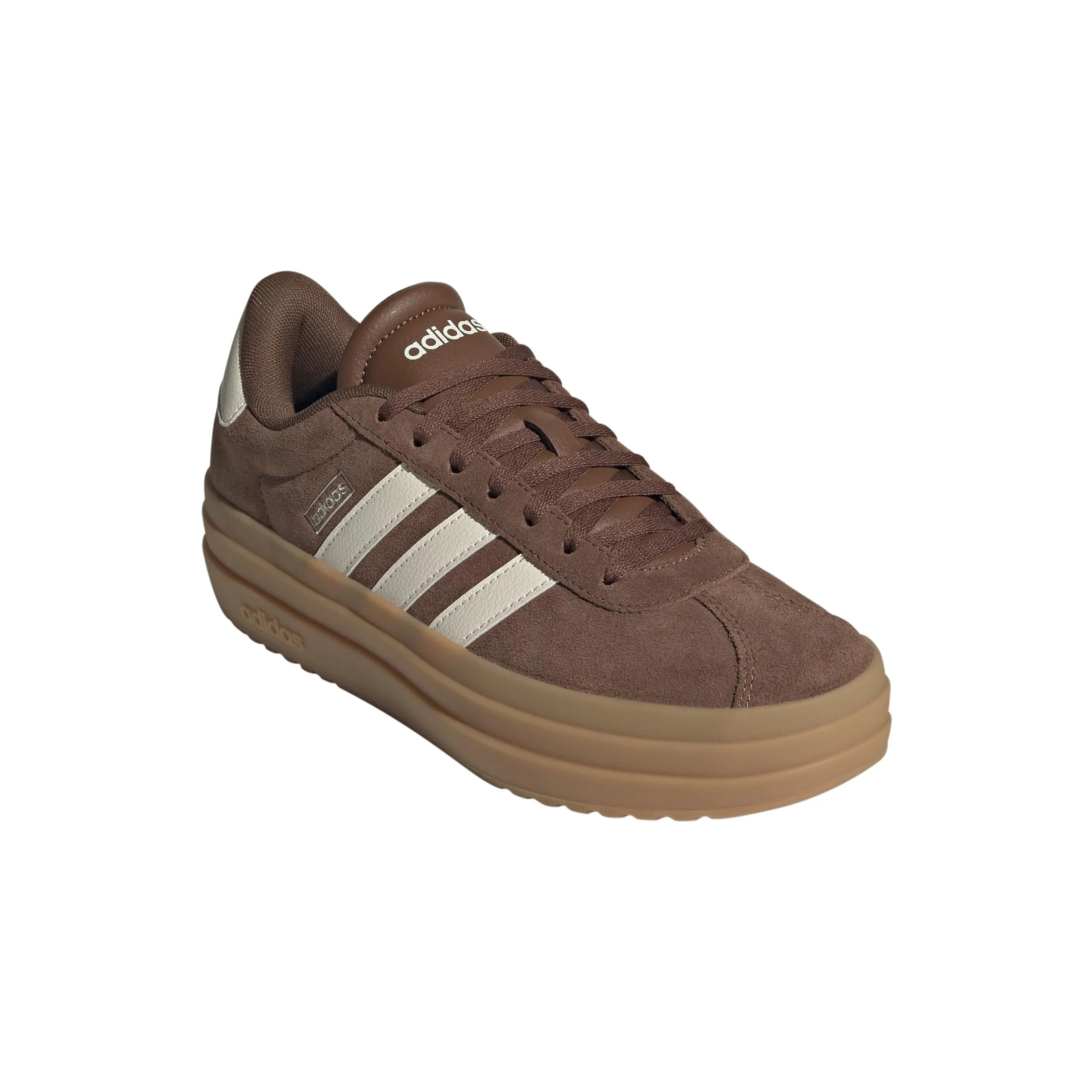 adidas Women's VL Court Bold Sneaker, Preloved Brown/Chalk White/Wonder Beige, 5