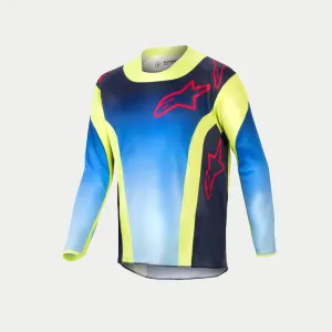 ALPINESTARS 2024 KIDS RACER HOEN JERSEY - FLUROYELLOW BLUE NIGHT NAVY