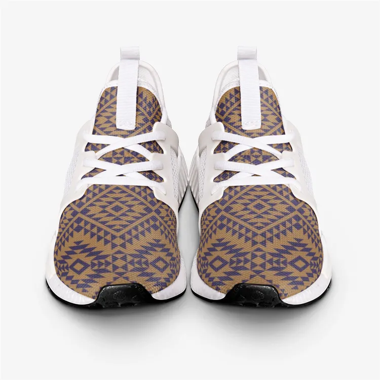 Aztec Gold and Blue pattern Unisex Lightweight Sneaker