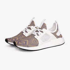 Aztec Gold and Blue pattern Unisex Lightweight Sneaker