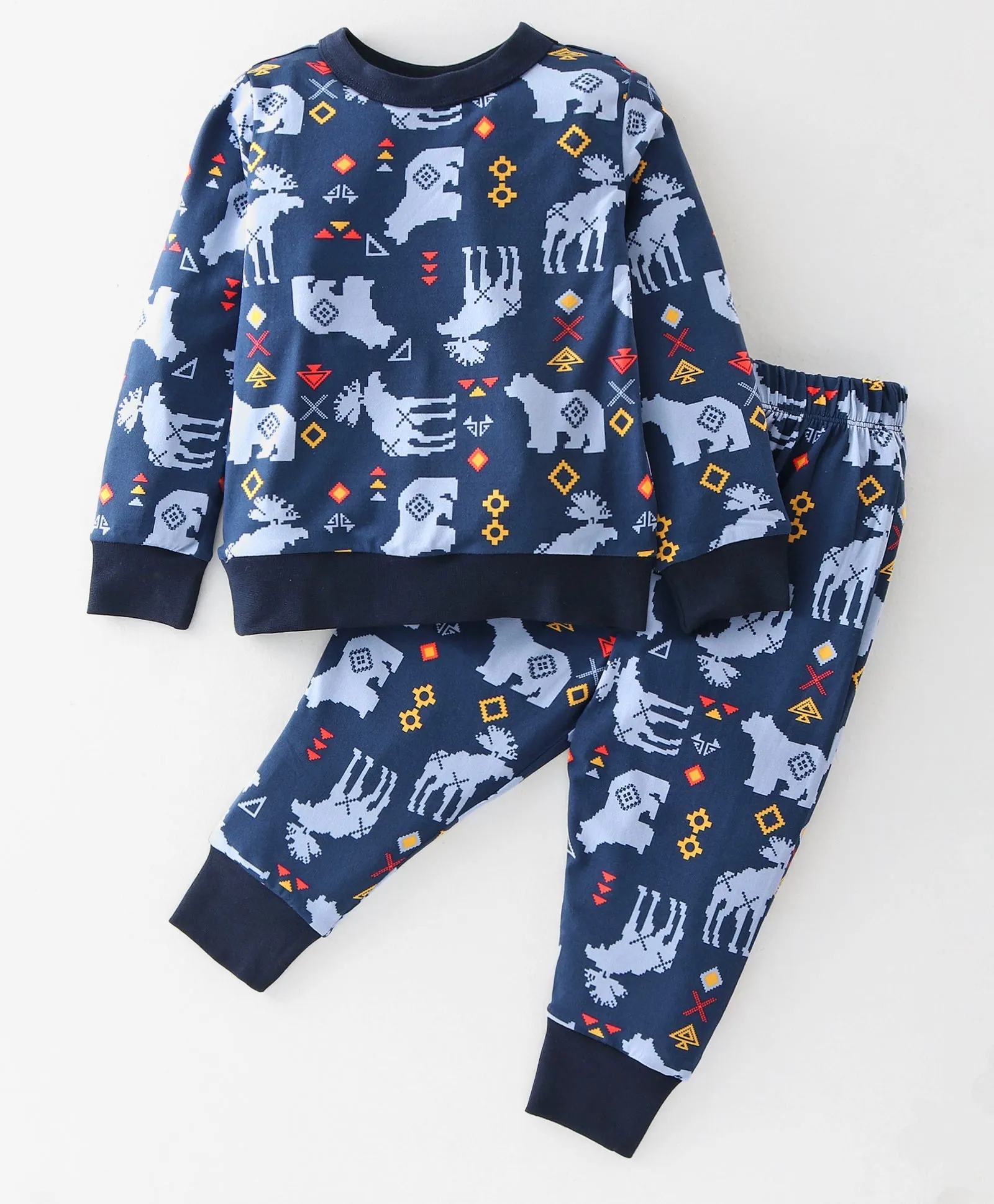 Bear Printed Sweatshirt Jogger Set