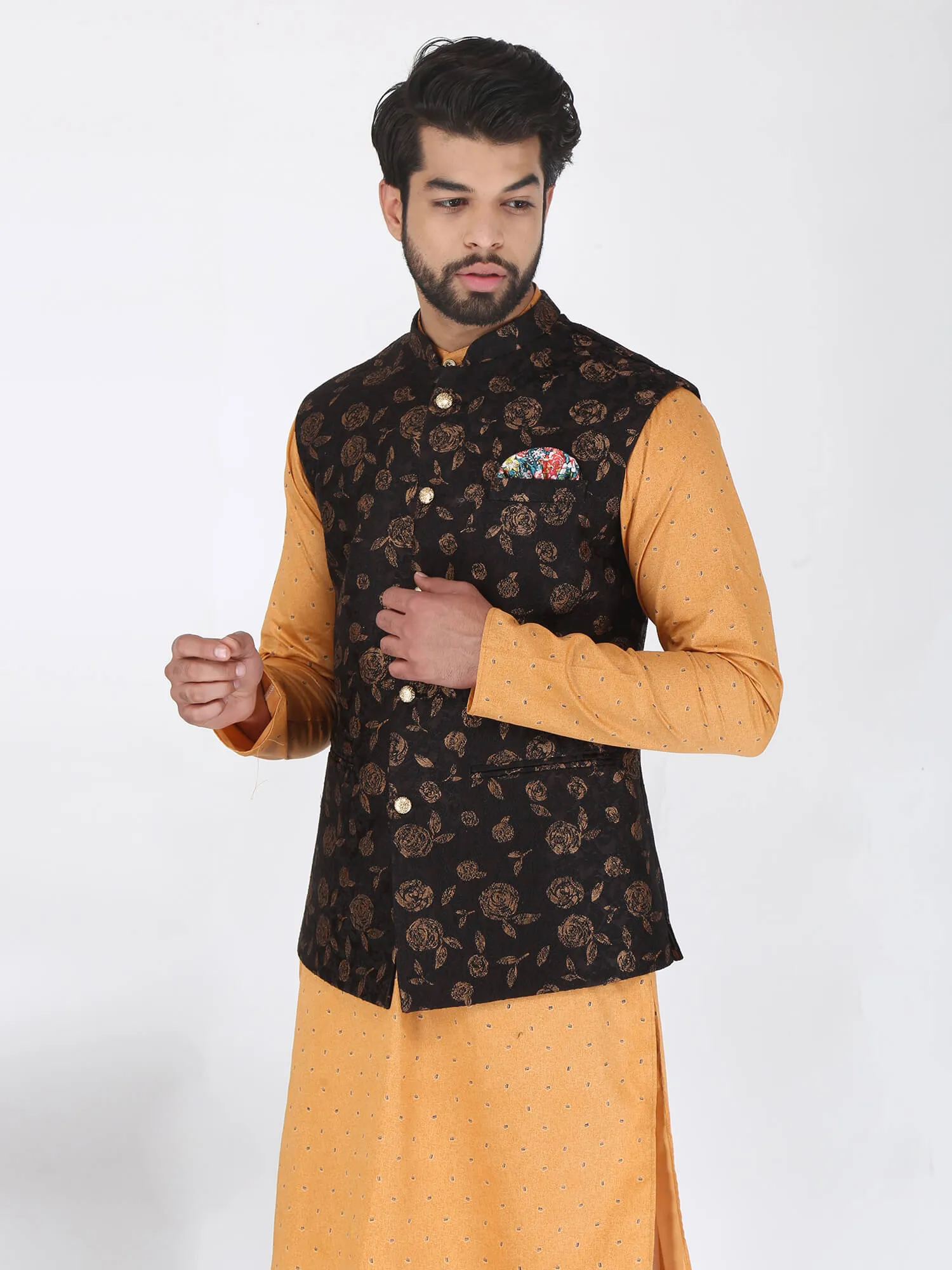 Black Brown Work Ethnic Jacket