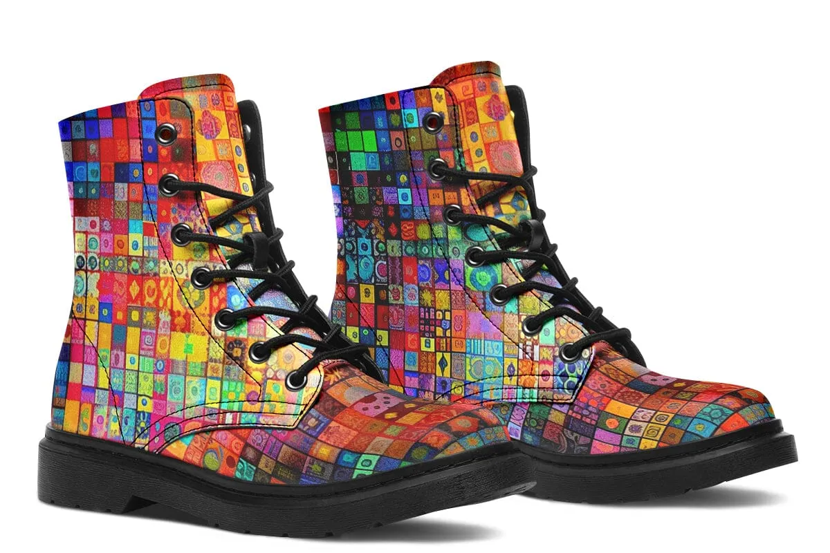 Blotter Fuzz Combat Boots