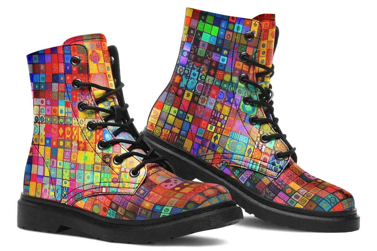 Blotter Fuzz Combat Boots