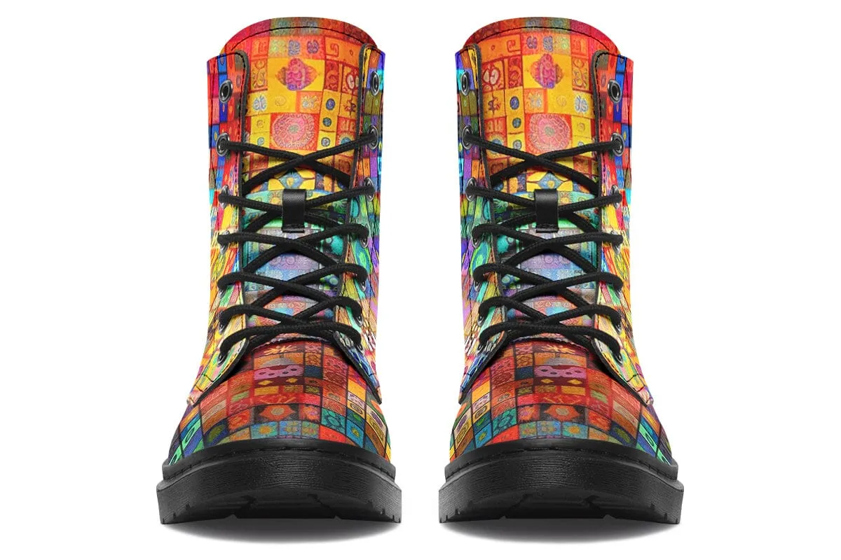 Blotter Fuzz Combat Boots