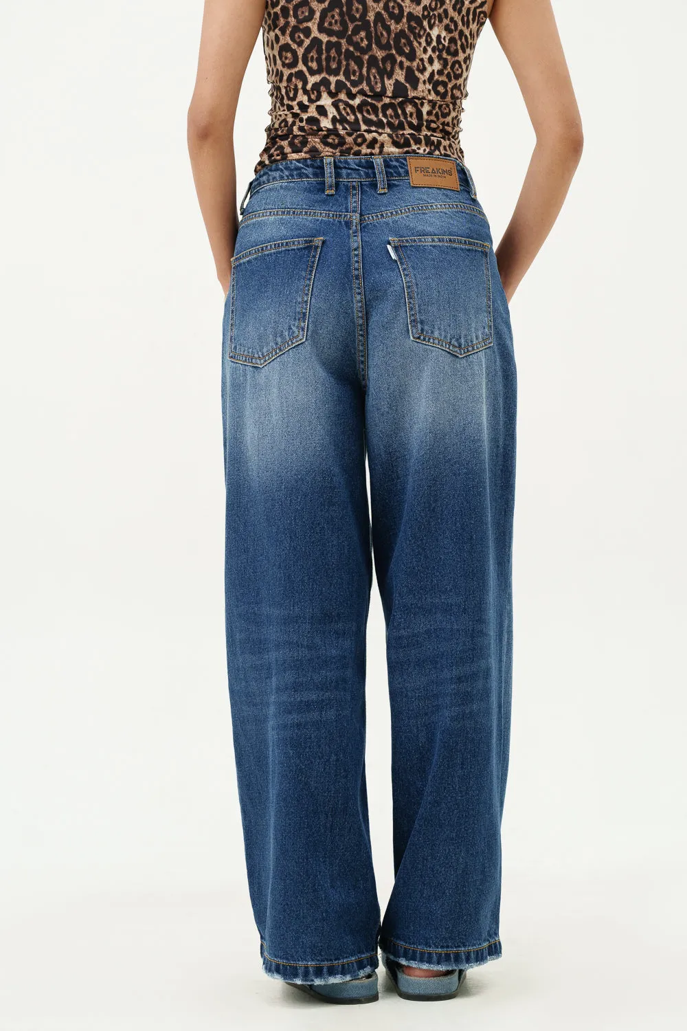 Blue Topaz Wide Cropped Jeans