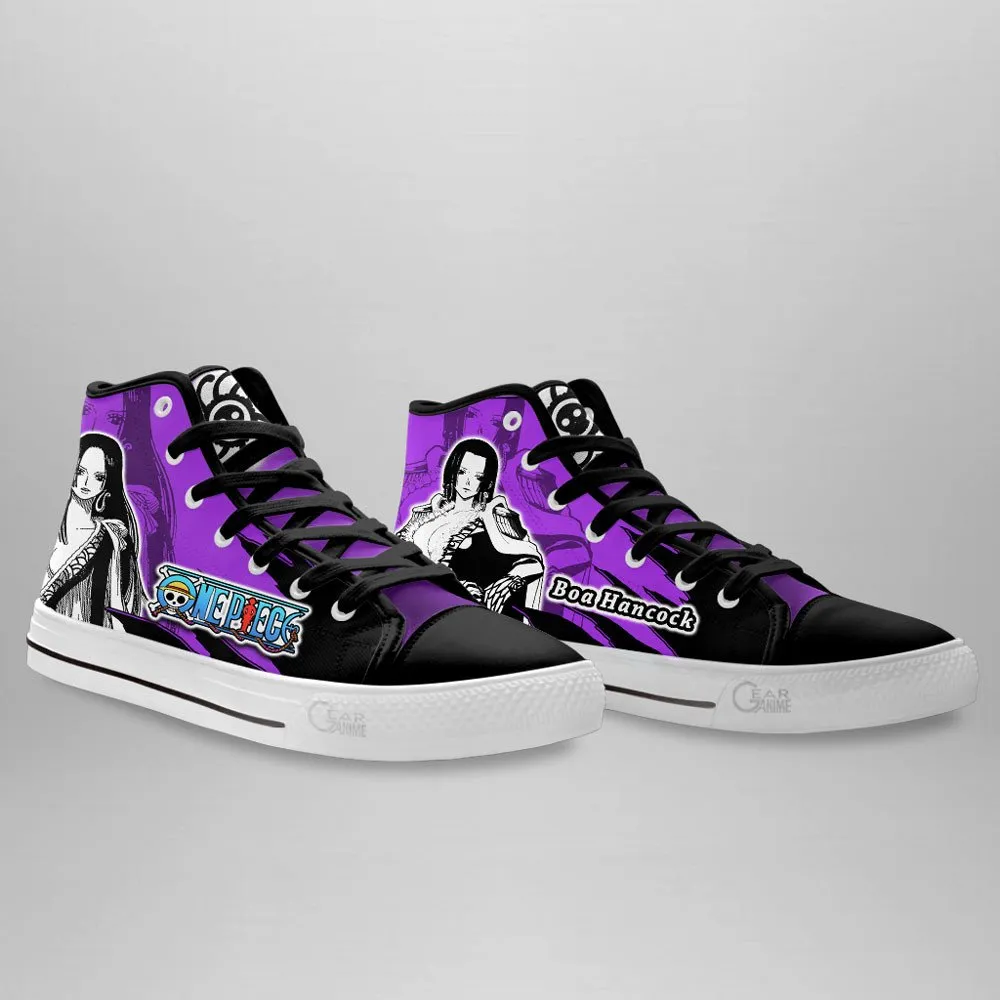 Boa Hancock High Top Shoes OP Custom Anime Sneakers Mix Manga