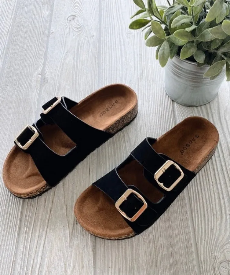 Buckled Slide Sandals