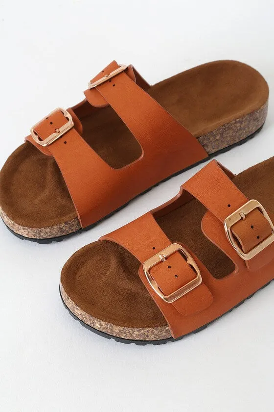 Buckled Slide Sandals