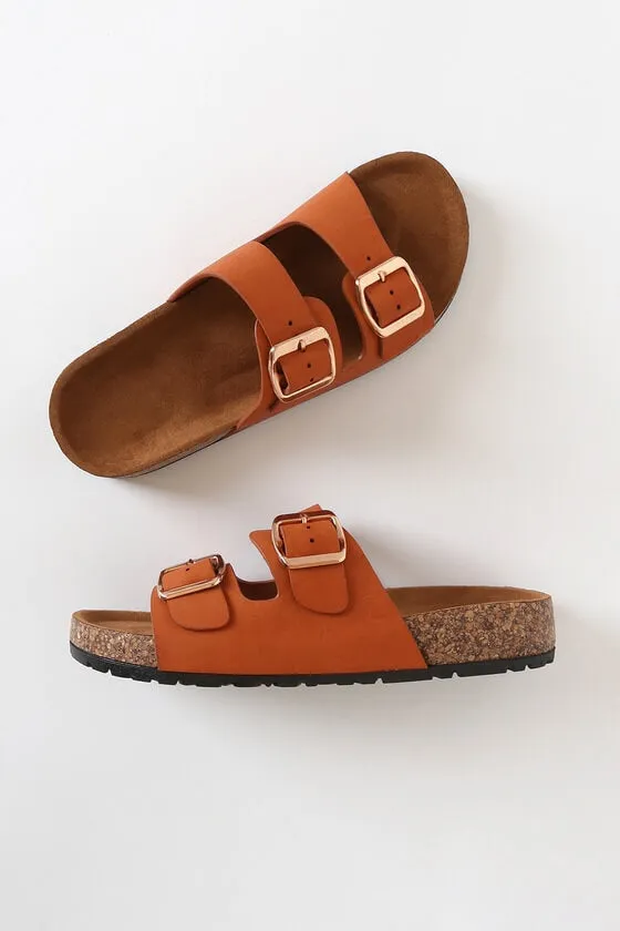 Buckled Slide Sandals