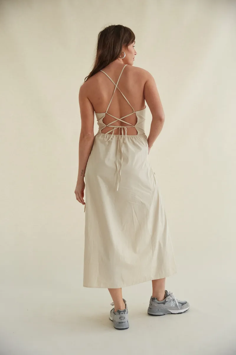 Carsyn Open Back Tie Midi Dress