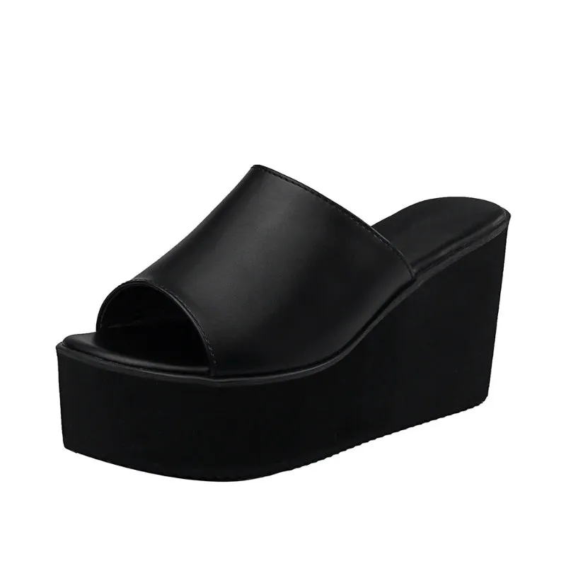 Casual Summer Slip-on Platform Open-Toe Wedge Shoes