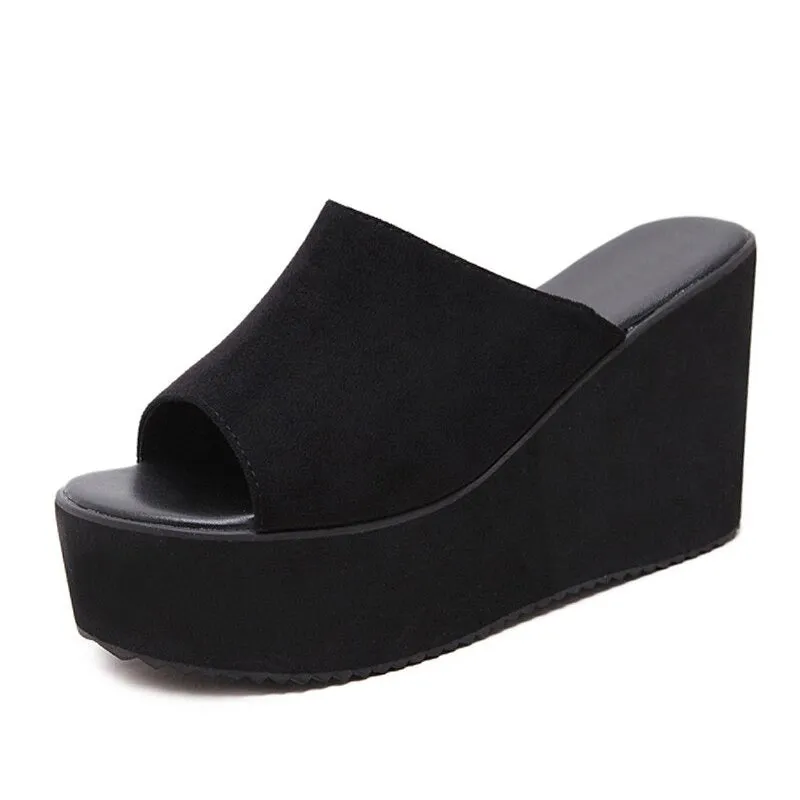 Casual Summer Slip-on Platform Open-Toe Wedge Shoes