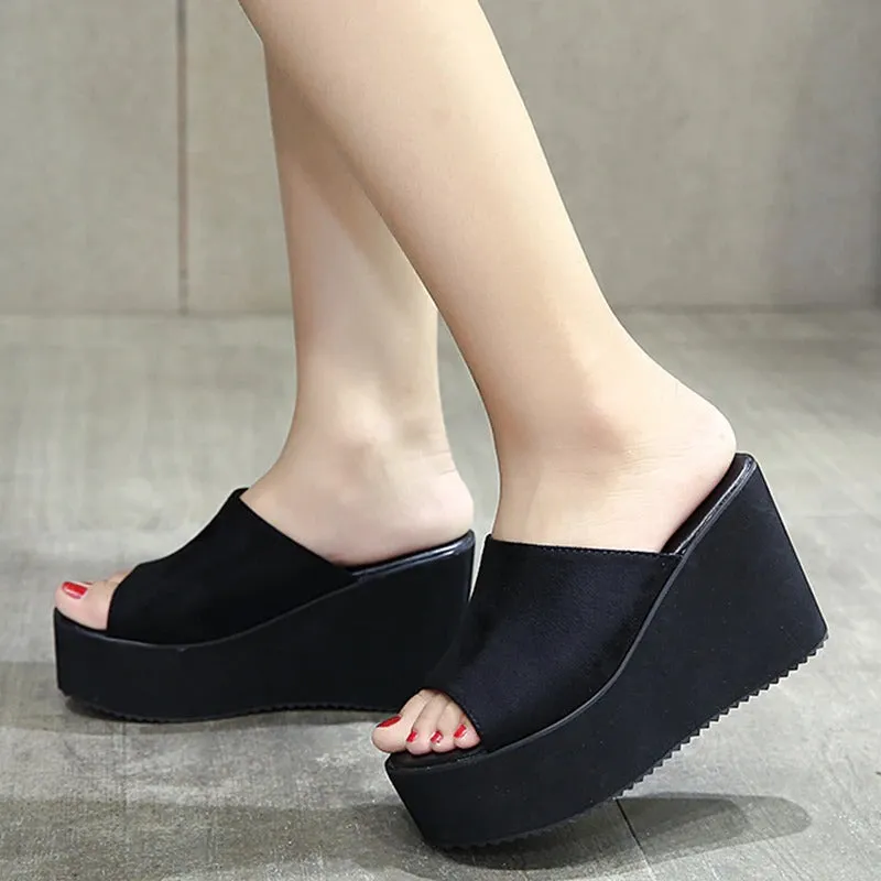 Casual Summer Slip-on Platform Open-Toe Wedge Shoes