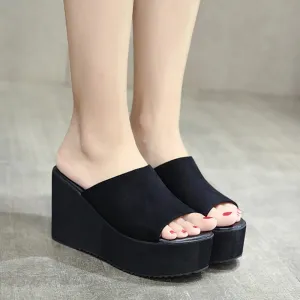 Casual Summer Slip-on Platform Open-Toe Wedge Shoes