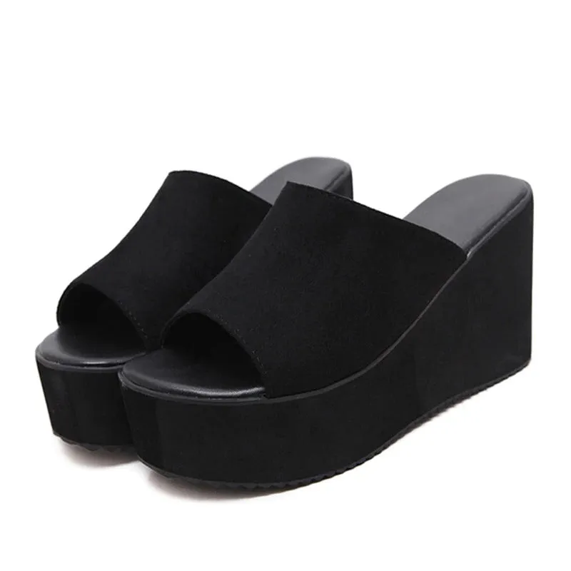 Casual Summer Slip-on Platform Open-Toe Wedge Shoes