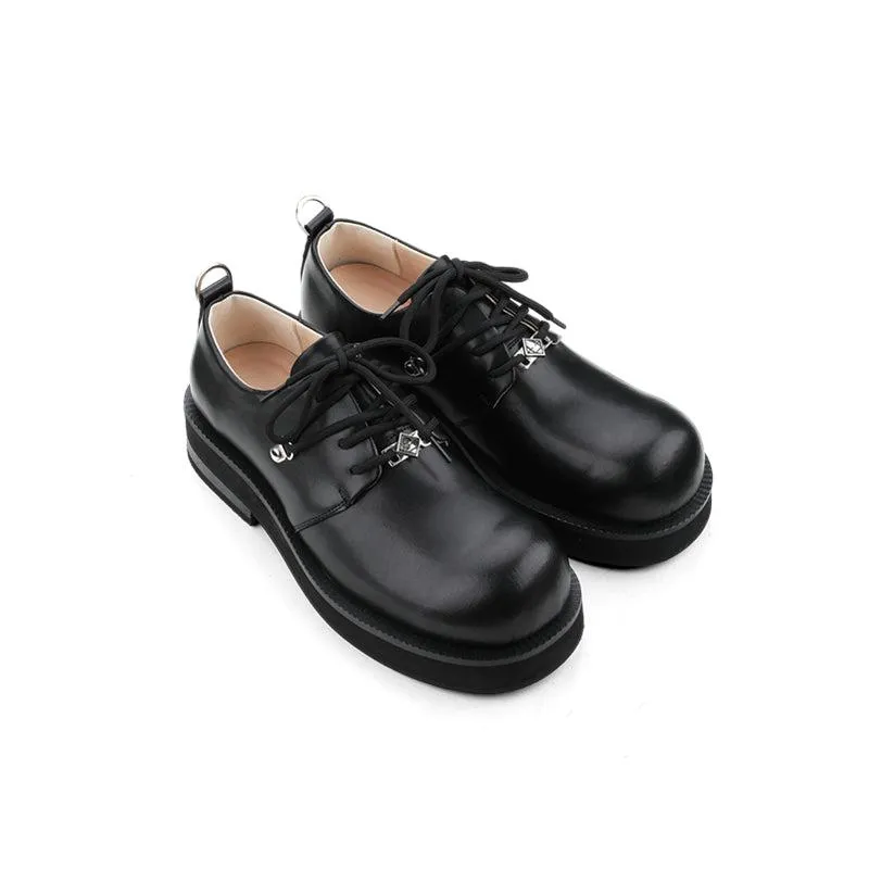 Classic Lace-Up Buckle Shoes