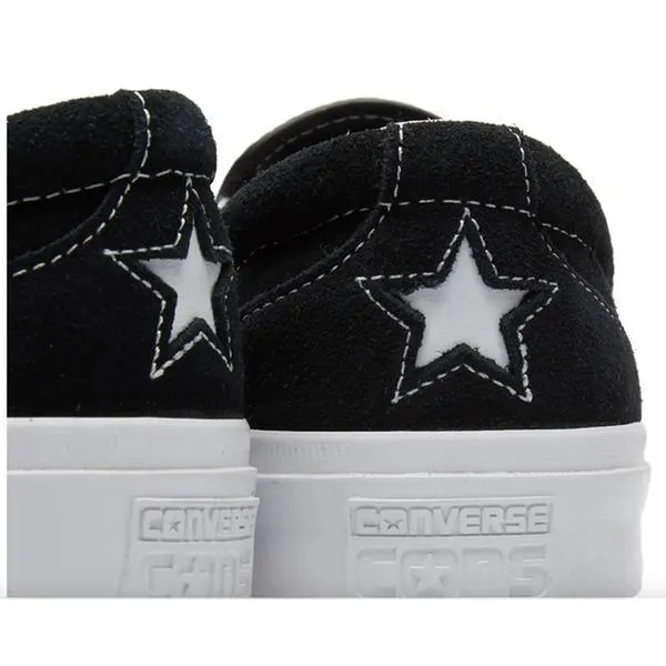 Converse Cons One Star CC Pro Suede Slip On Black - White - White