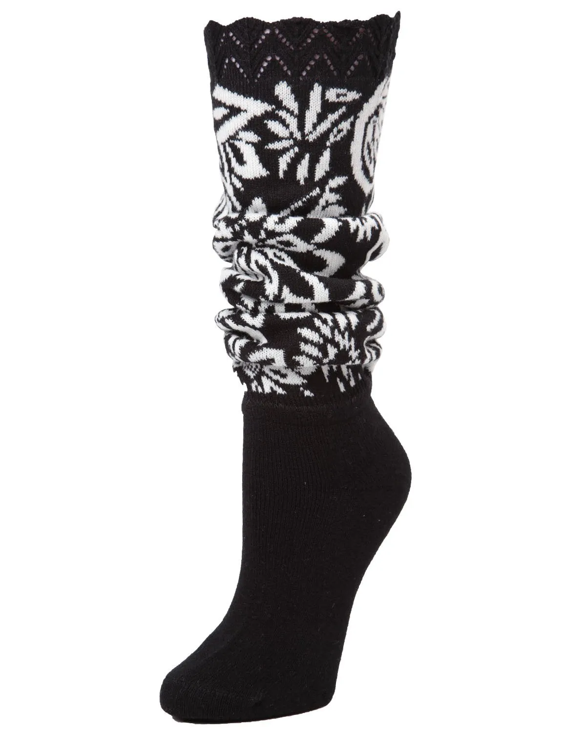 Entrega Floral Slouched Extended Warm Crew Sock