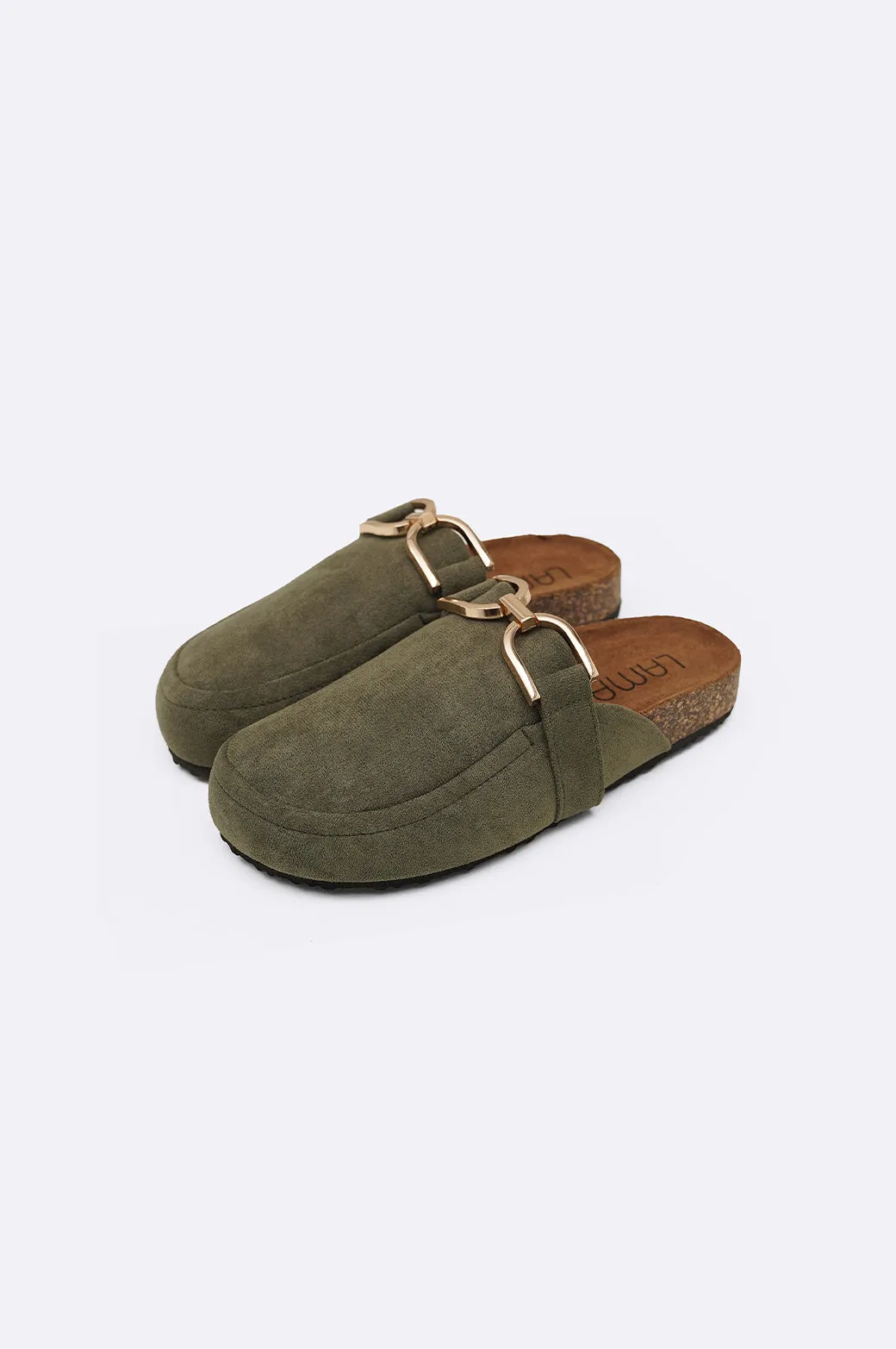 FAUX SUEDE CLOGS