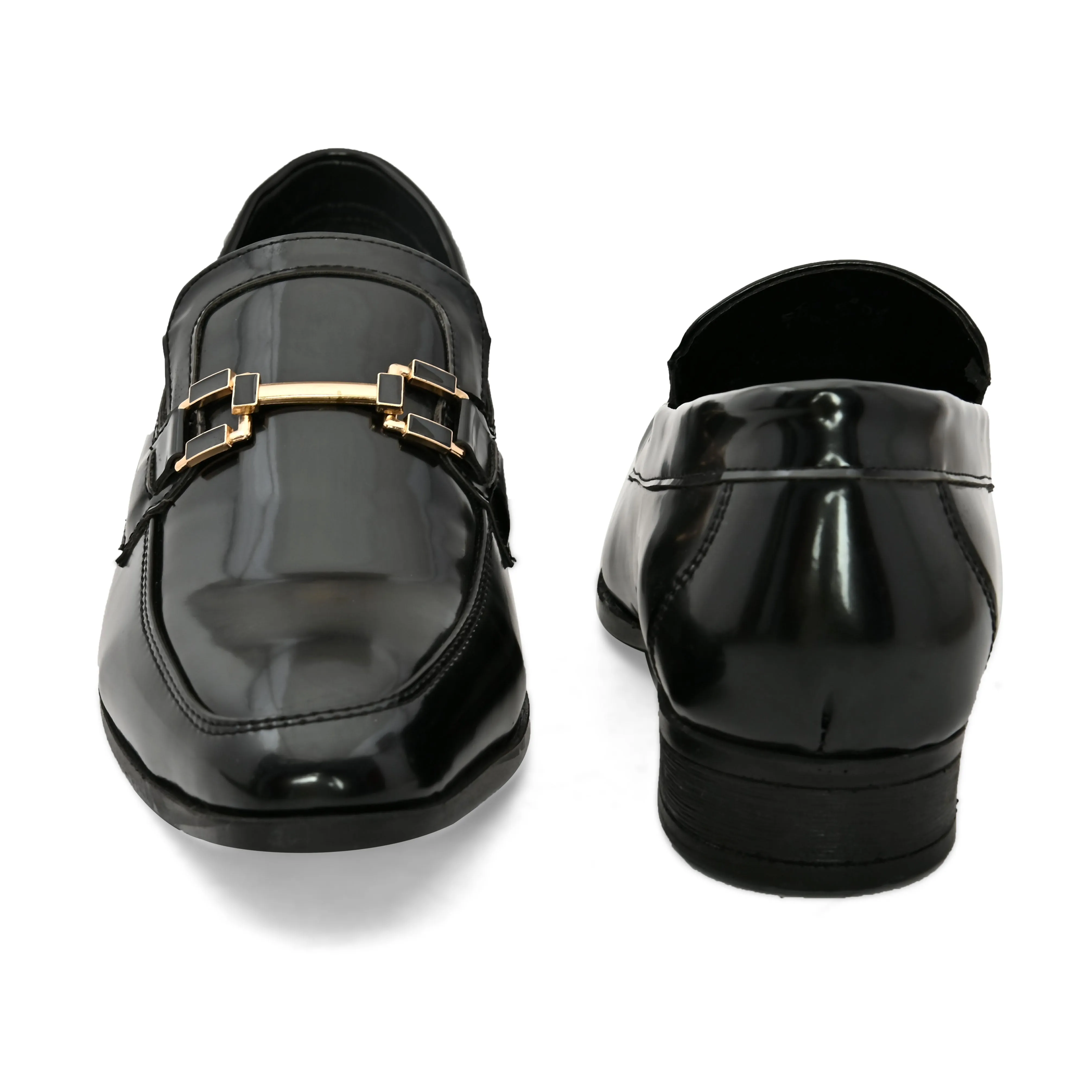 Flare Black Patent Slip-Ons