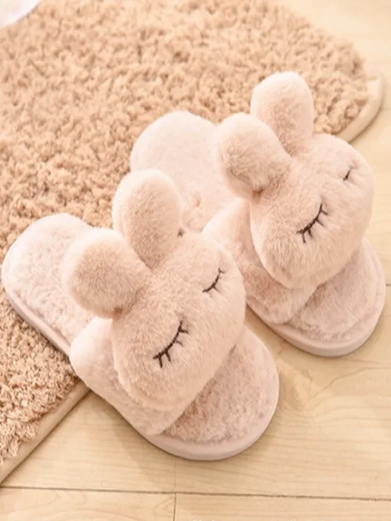 Fluffy Bunny Soft Warm Slippers By Liv and Mia