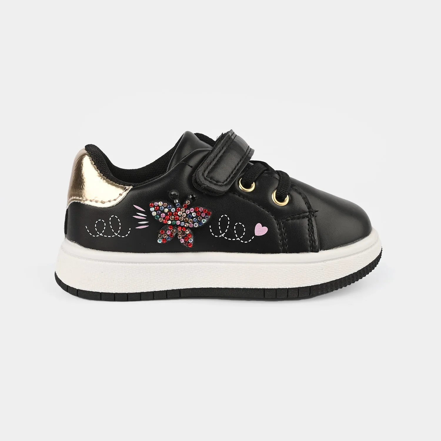 Girls Sneaker 703-6-Black/Golden