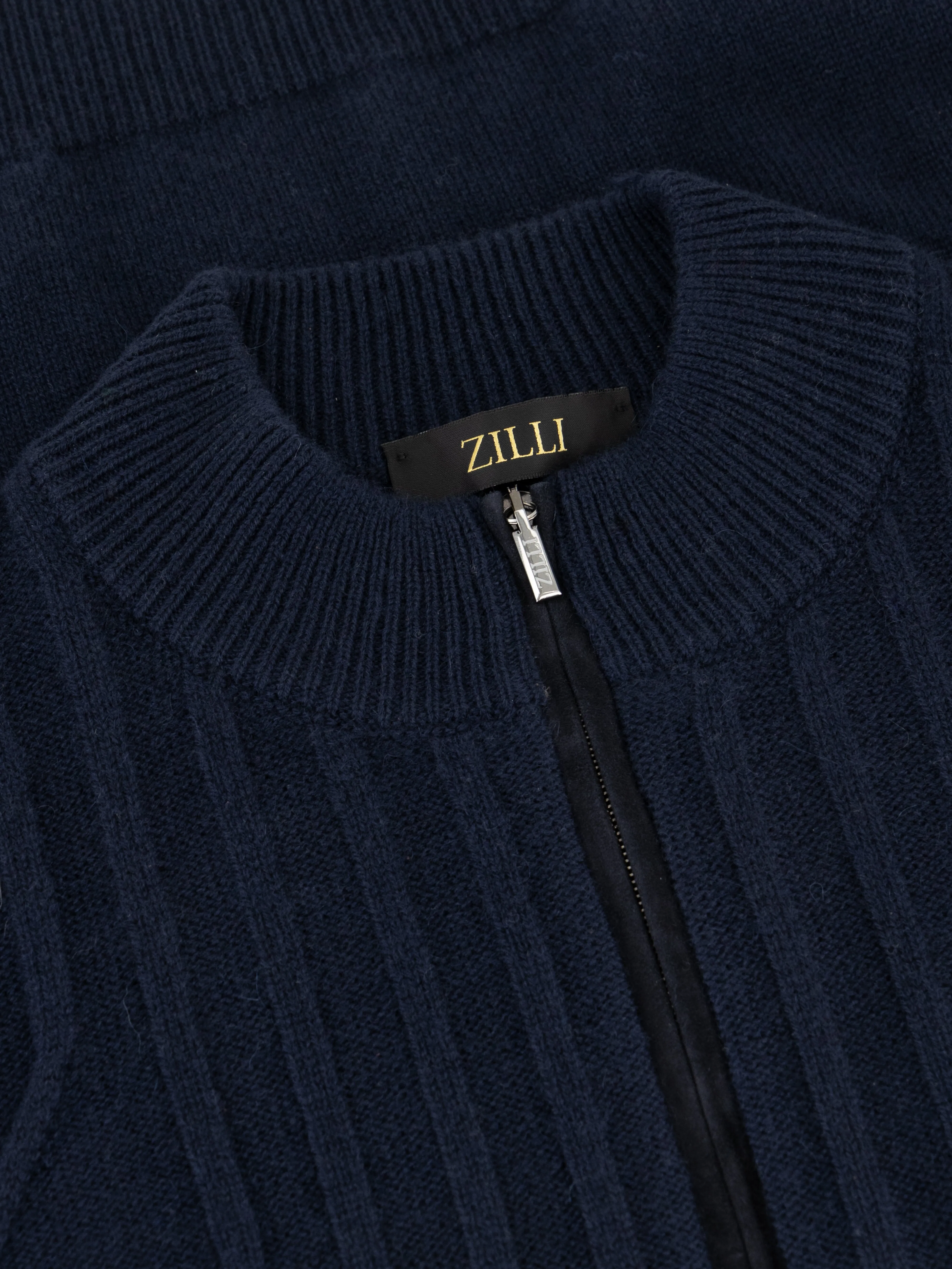 Half-Zip Mock Neck Cashmere Sweater Dark Navy