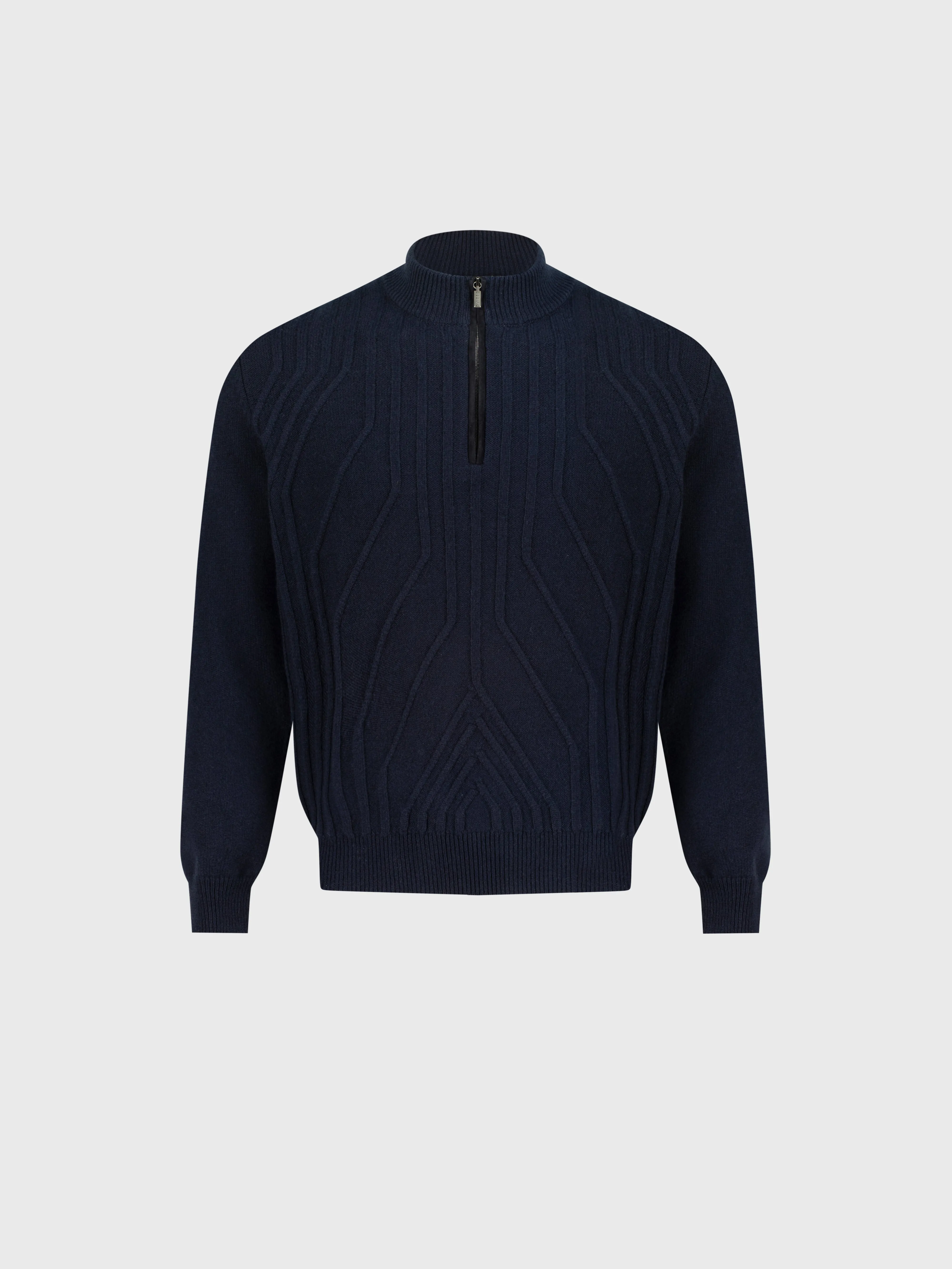 Half-Zip Mock Neck Cashmere Sweater Dark Navy