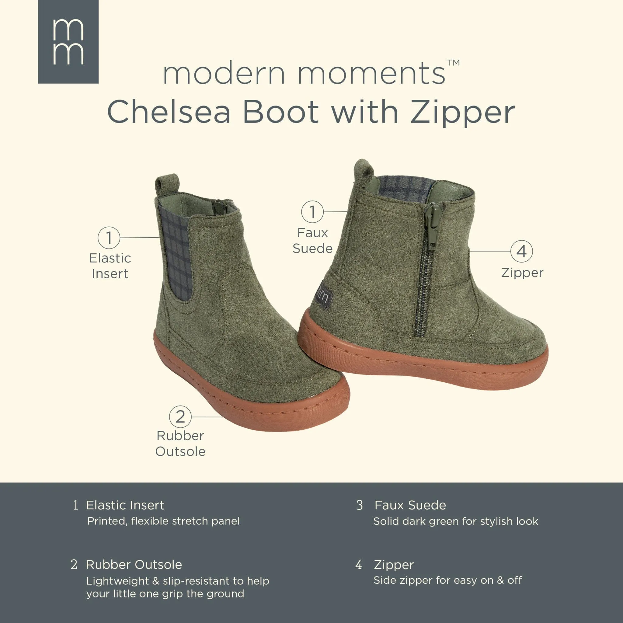 Infant & Toddler Boys Dark Green Chelsea Boot