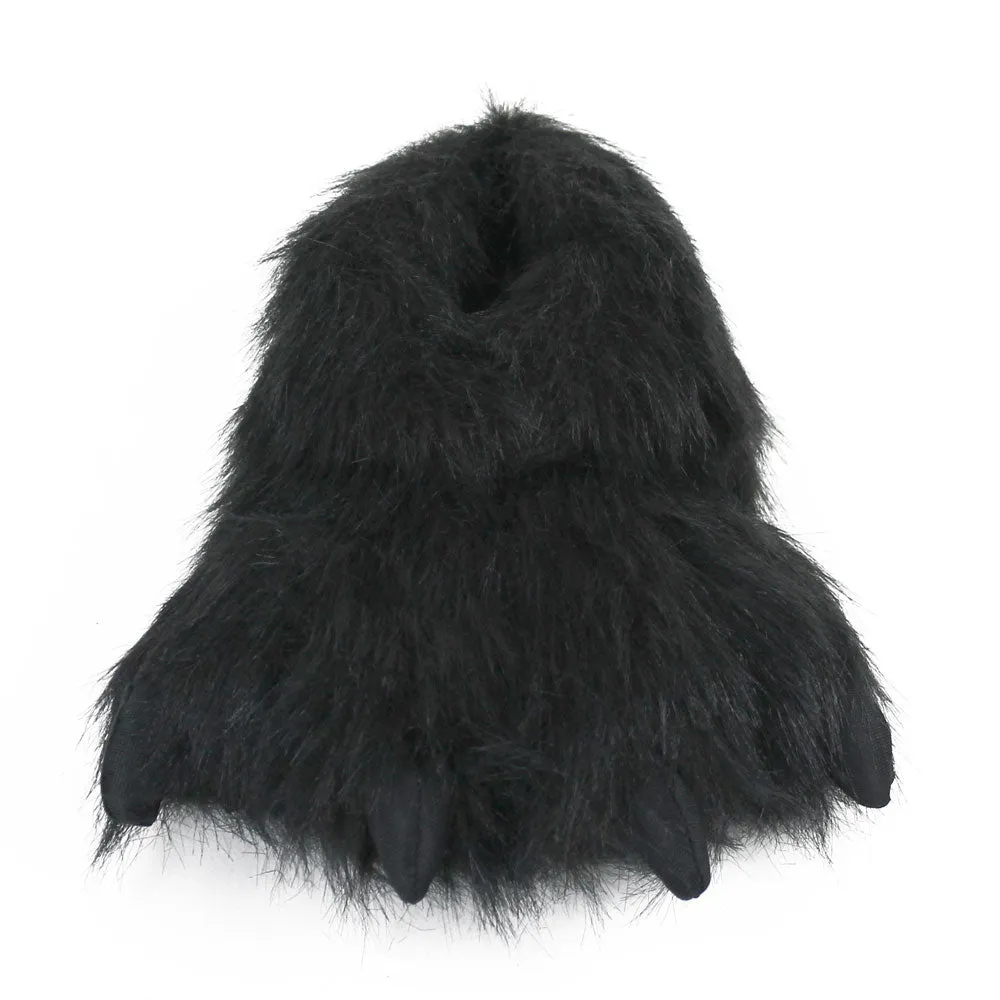 Kids Black Bear Paw Slippers