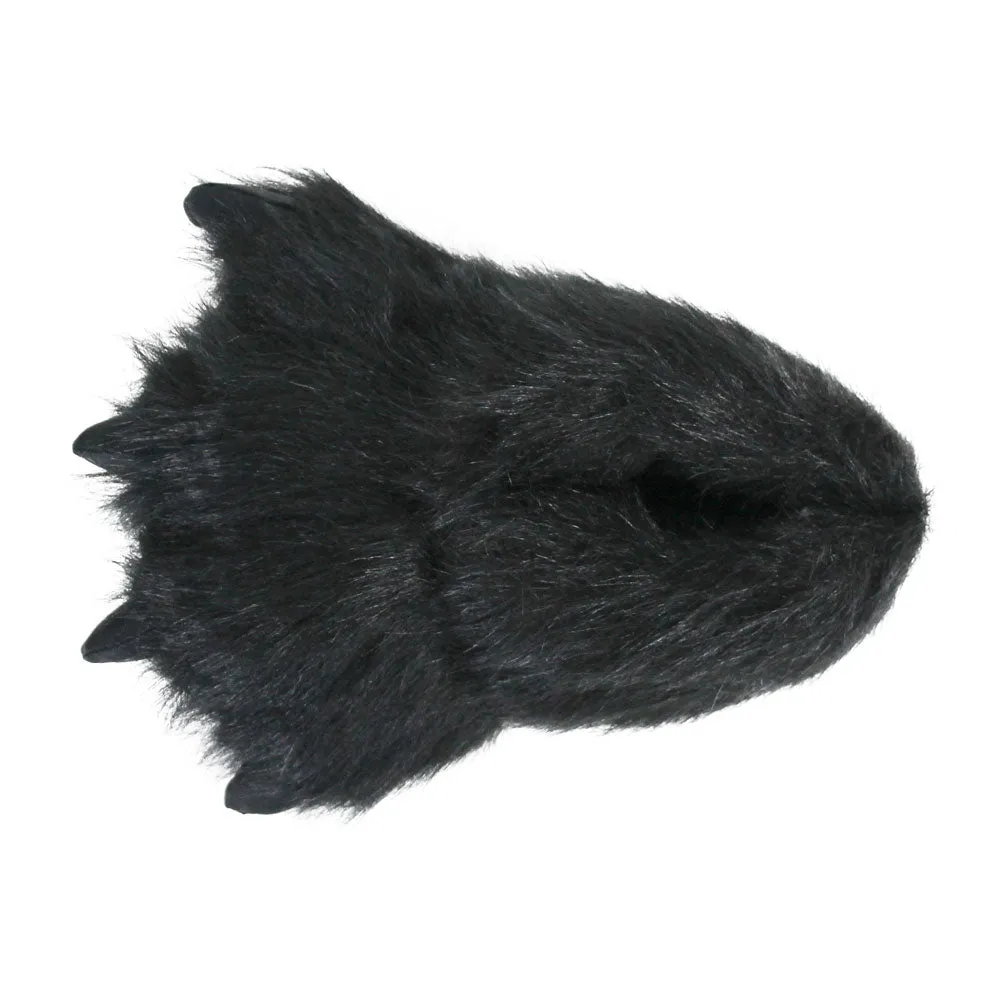 Kids Black Bear Paw Slippers