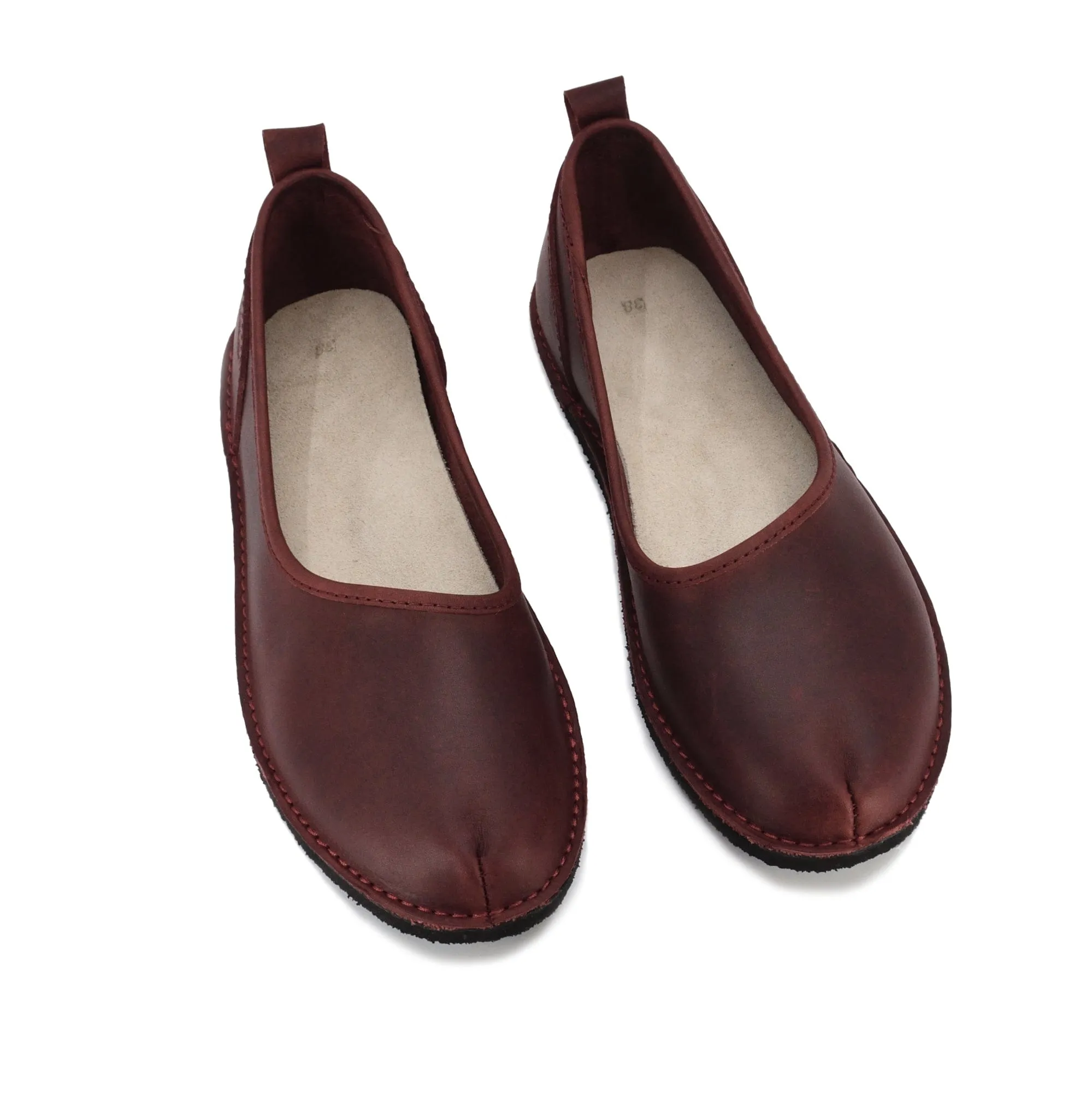 Kuutsid Leather Flats - Burgundy