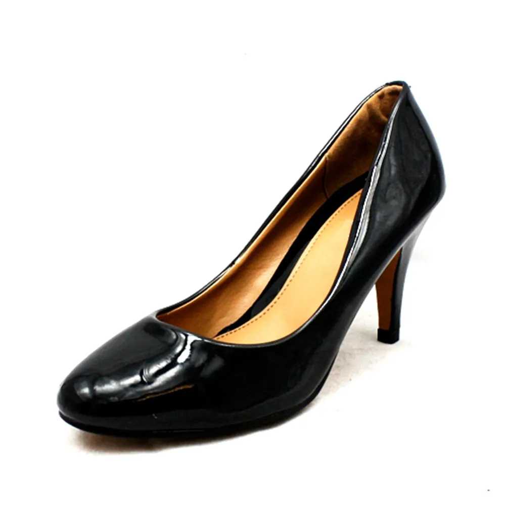 Low heel classic round toe court shoes