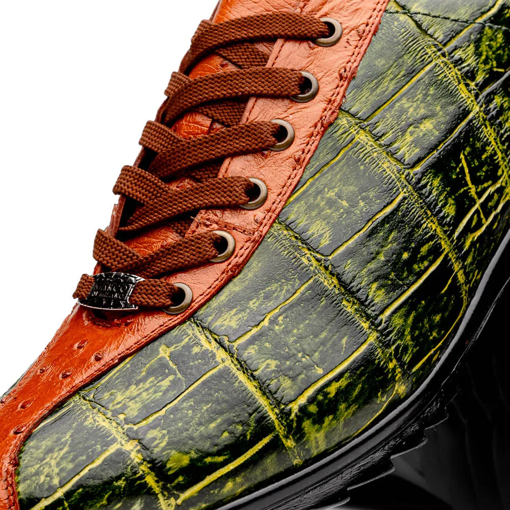 Marco Di Milano Saulo Alligator Ostrich and Rubber Green