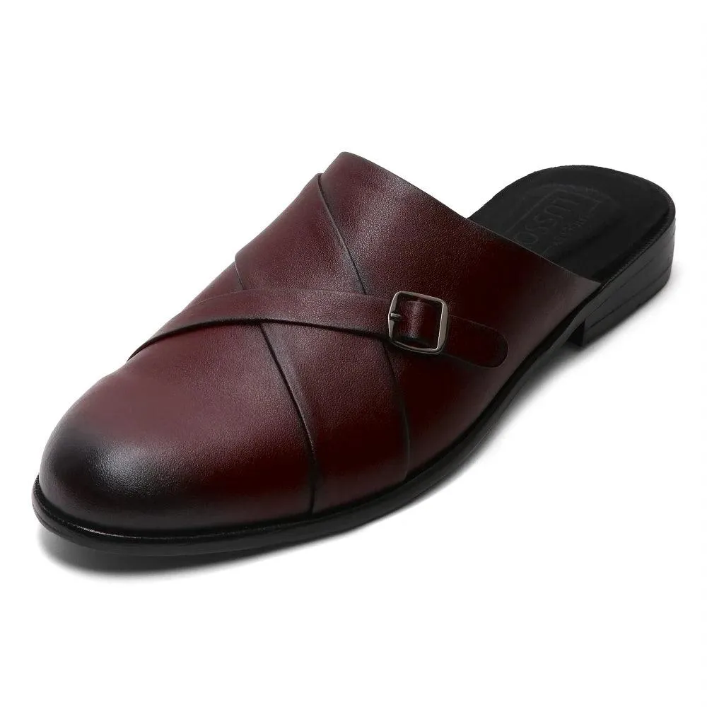 Mason - Maroon Single Monk Mules