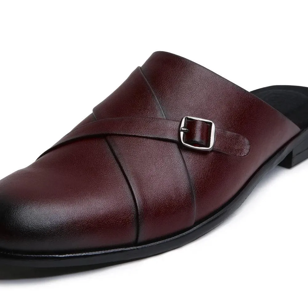 Mason - Maroon Single Monk Mules