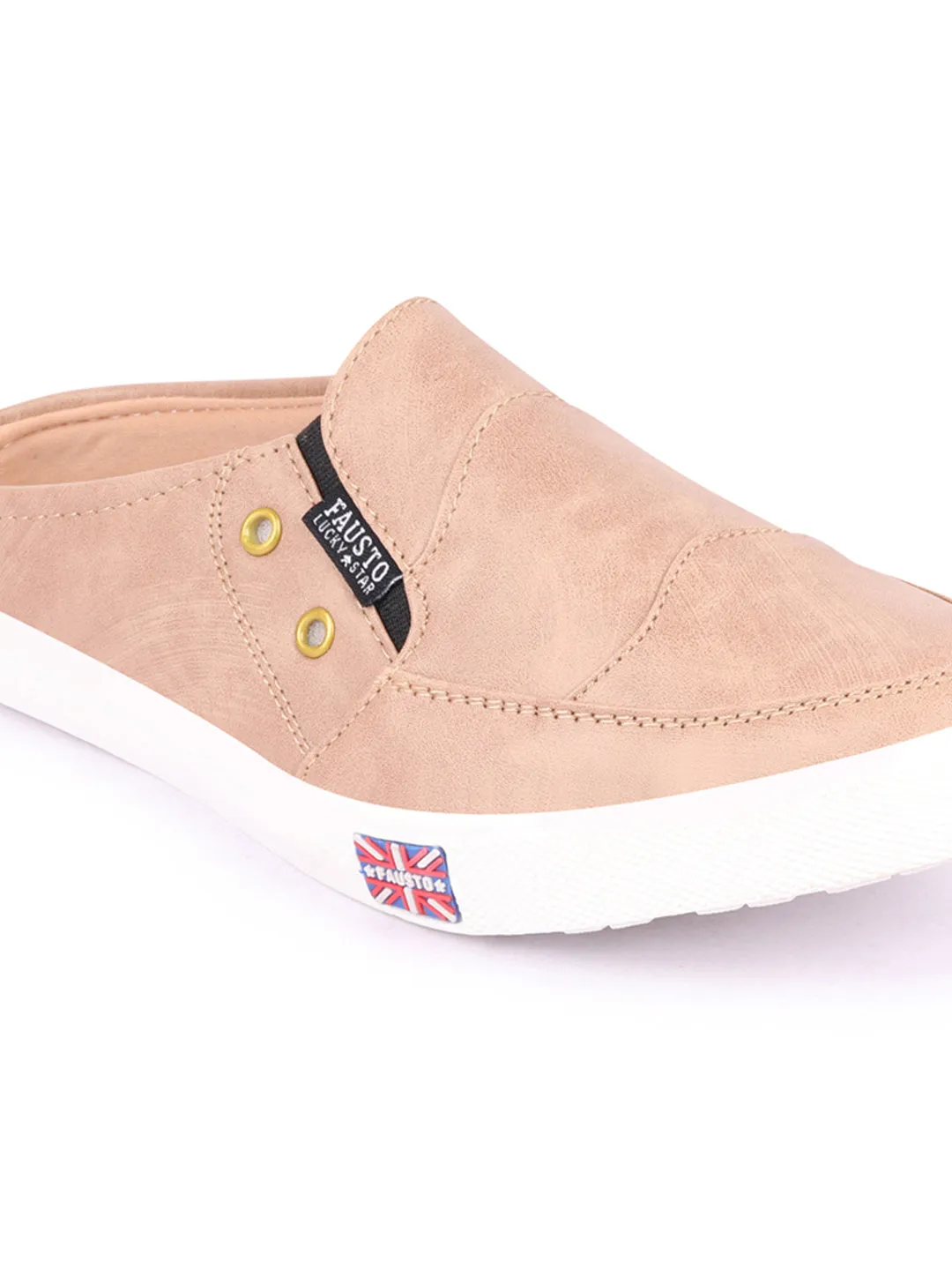 Men Beige Casual Slip-On Shoes