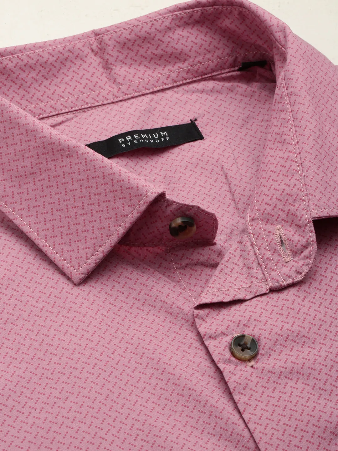 Men Mauve Printed Casual Shirt