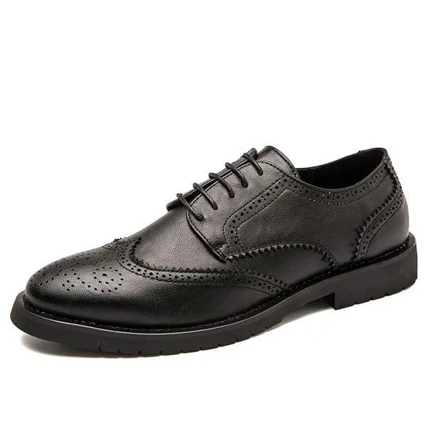 MEN'S BROGUE CARVED LEATHER SHOES 21806352